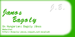 janos bagoly business card